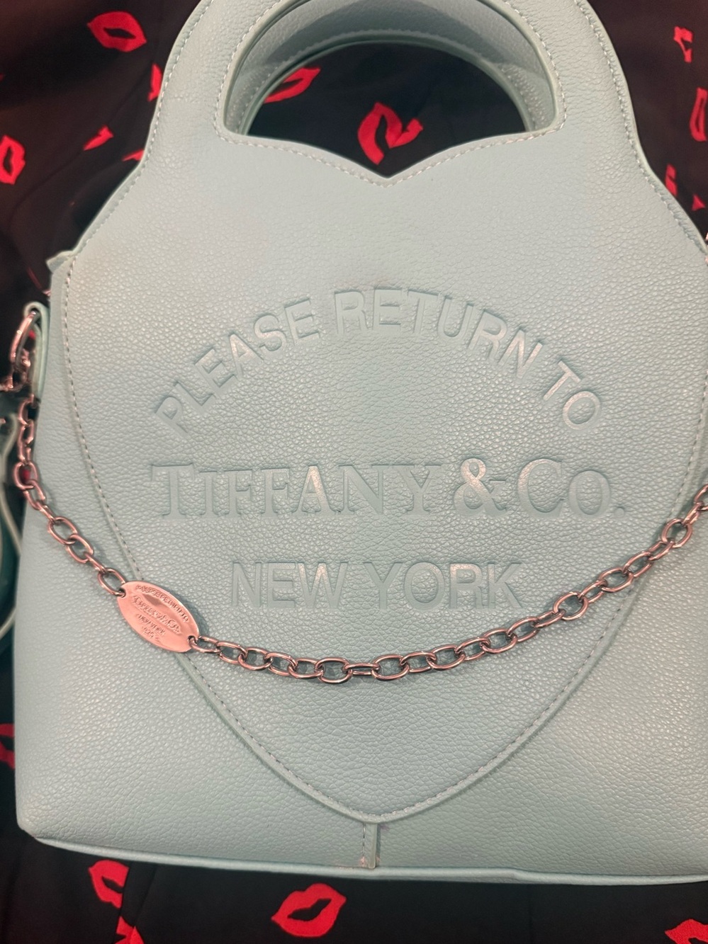 BNWOT RARE Tiffany & Co.  In  Robin's Egg Blue  blue Heart-Shaped Shoulder Bag